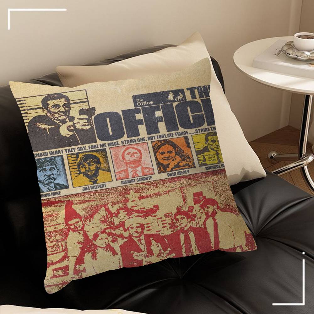 Vintage Movie Poster TV Film The Office Office Cushion Pillowcase Car Cushion Cover45X45CM Lumbar Pillowcase Sofa Pillowcover