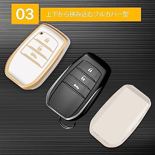 YORKNEIC Key Case for Toyota Prius 60 Series Alphard/Vellfire 30 Series Harrier 80 Series Hilux GUN125 Land Cruiser 200 Series 300 Series RAV4 PH