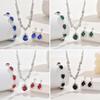 Exquisite Rhinestone Bridal Jewelry Set: Water Drop Pendant Necklace, Earrings, and Bracelet
