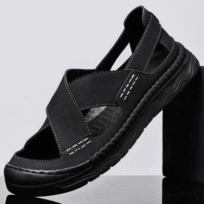 Sommer Herren Sandalen Echtes Leder Herren Freizeitschuhe Outdoor Herren Ledersandalen für Herren Strandschuhe Römische Herrenschuhe