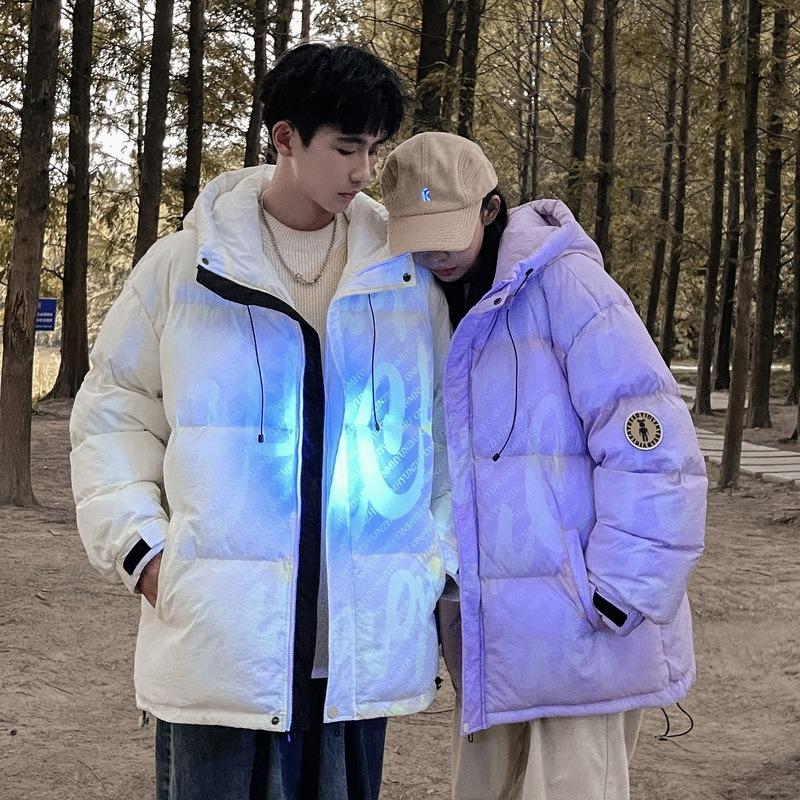 New winter white duck down jacket fashionable versatile thickened men's warm couple jacket dopamine popular