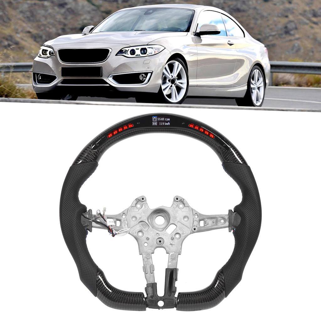 Carbon Fiber LED Shift Lights Display Steering Wheel Perforated Leather Fit for F20 F22 F30 F32 M2 M3 M4
