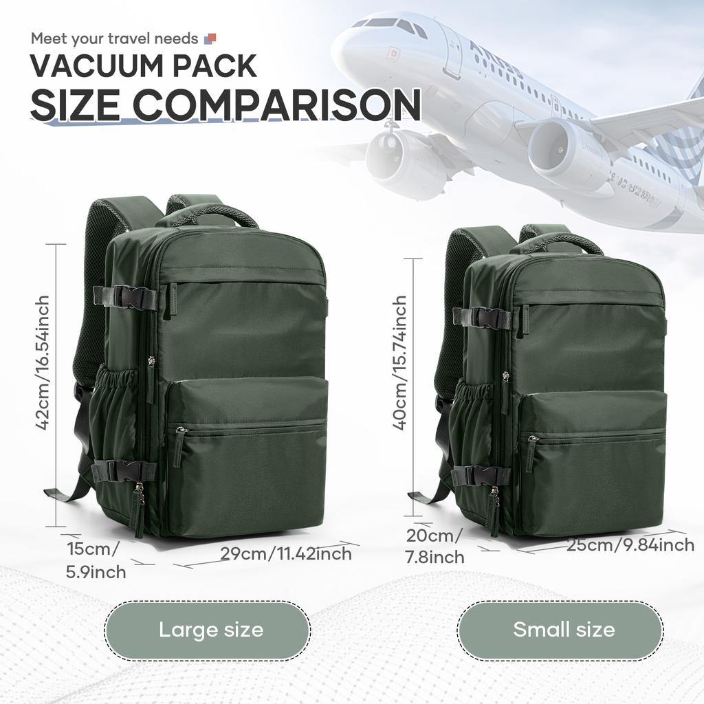 Reise Rucksack Airbag 43x29x15 Kabinentasche Flugzeug, Ryanair 40x25x20 Elektrischer Luft Vakuum Rucksack Handgepäck, Langlebiger Rucksack
