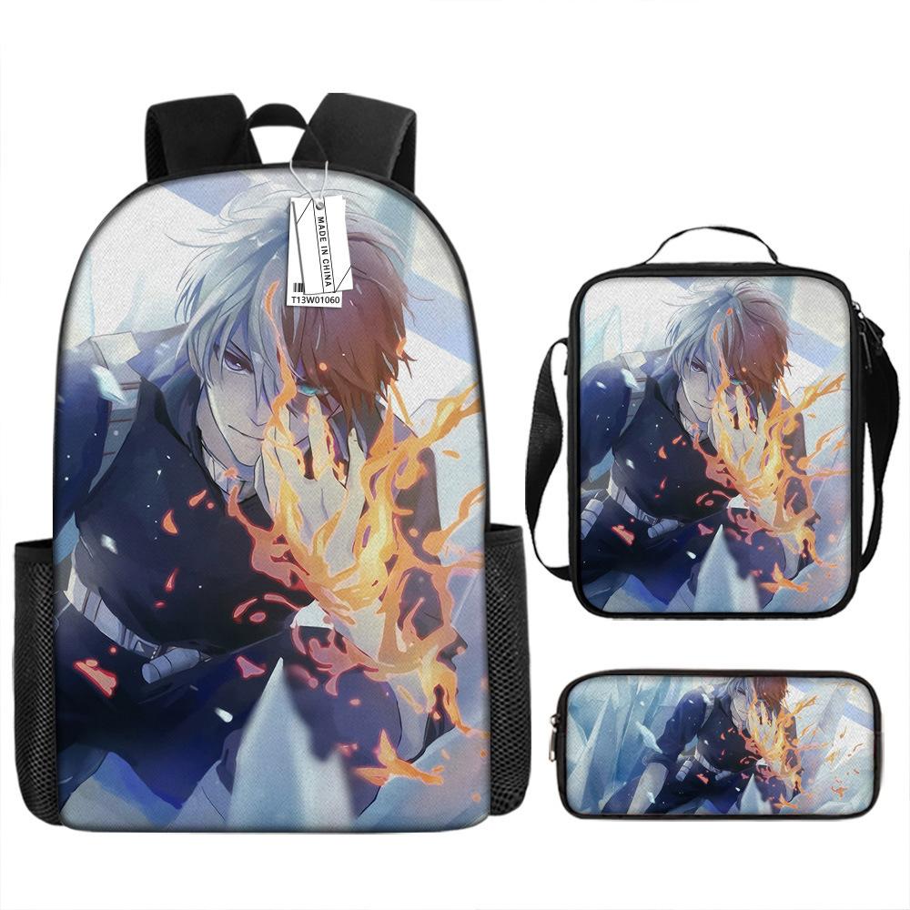 

Популярный школьный рюкзак Моя геройская академия Периферийный трехкомпонентный рюкзак для начальной школы Pencil case