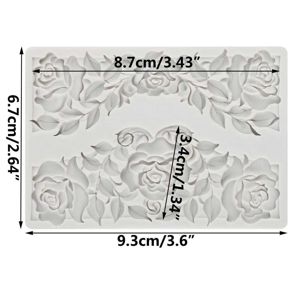 Barocker Blumenrahmen Silikonform Rosenblume Fondantformen Kuchendekorationswerkzeuge Themenkuchen Dessert Dekoriert Schokoladenbonbonform