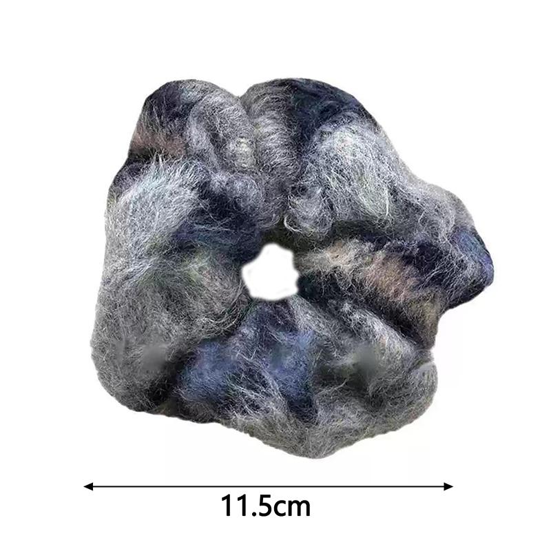 Elegant Plush Soft Wide Scrunches For Women Girls Sweet Ponytail Hair Tie Autumn Winter Checkered High Elasticity Hair Band Gift