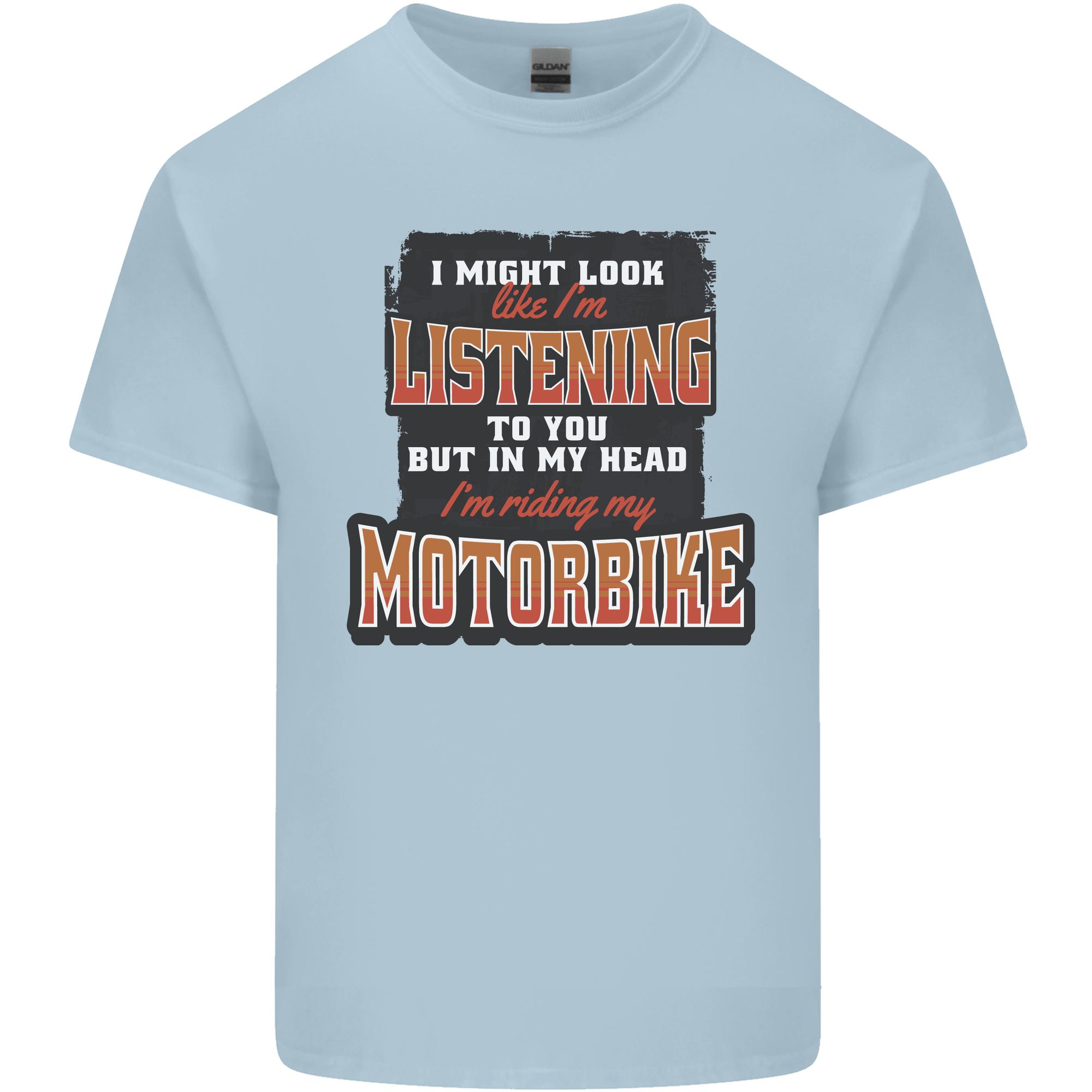 In My Head Im Riding My Motorbike Biker Unisexs Light Cotton TShirt S