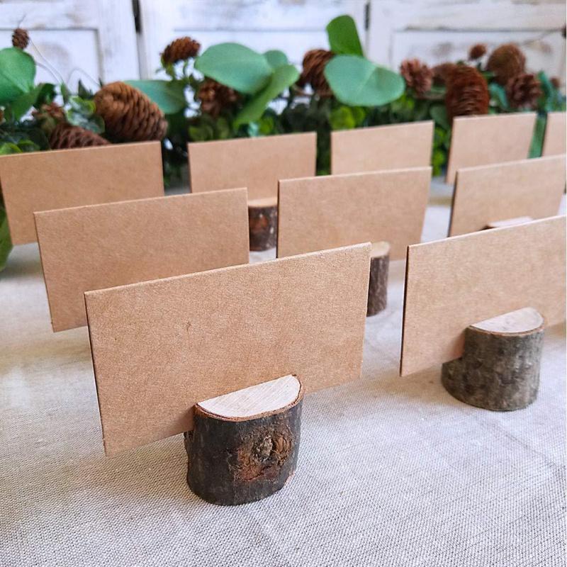 20 Wood Pile Name Place Card Holders Photo Clip Home Wedding Party Table Decor