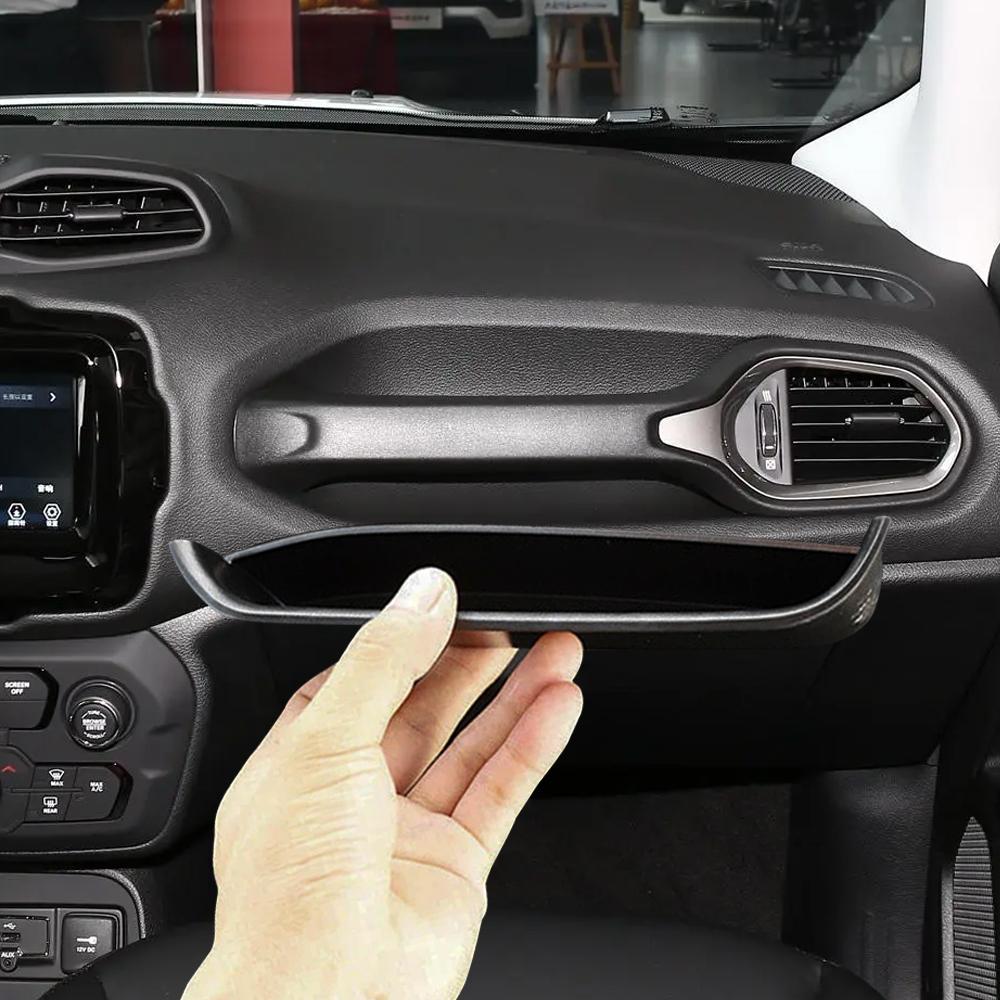 ABS Car Co-pilot Passenger Tray Organizer for Jeep Renegade 2015-2025 LHD Grab Handle Storage Box Pocket Left Hand Drive