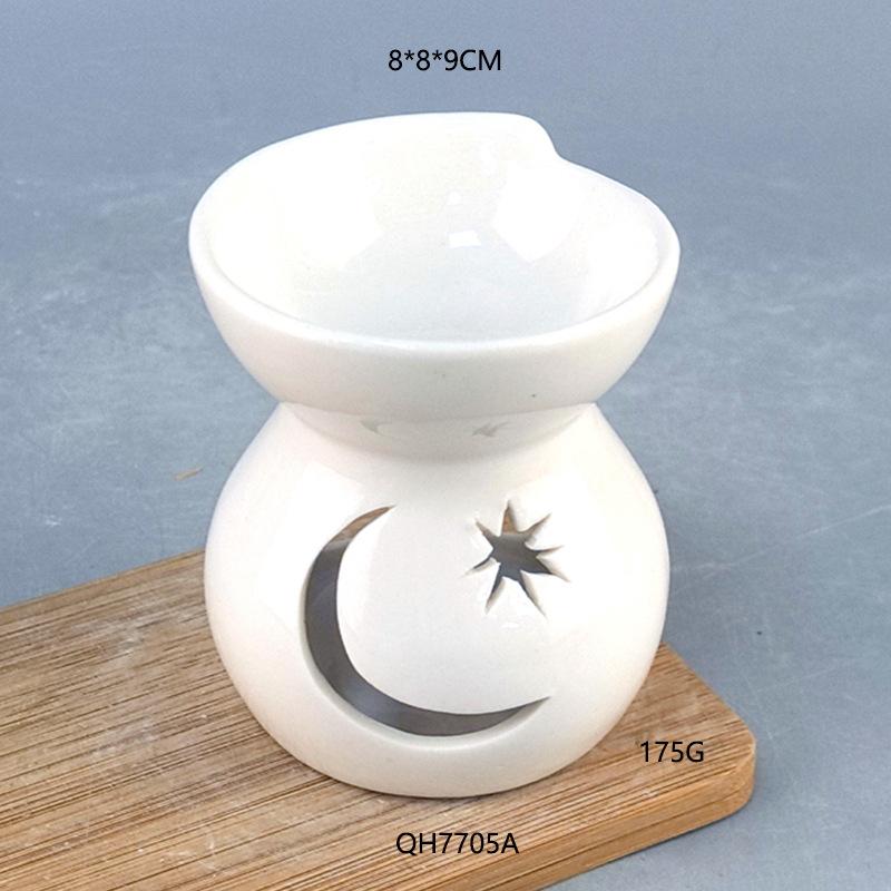 Ceramic Pure Black With Flower Holes Aromatherapy Stove Essential Oil Essential Oil Heating Stove