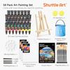 Shuttle Art acrylic paint 54 piece set 30 color paint set wooden easel canvas board brush palette brush washing bucket quick drying Water resistant