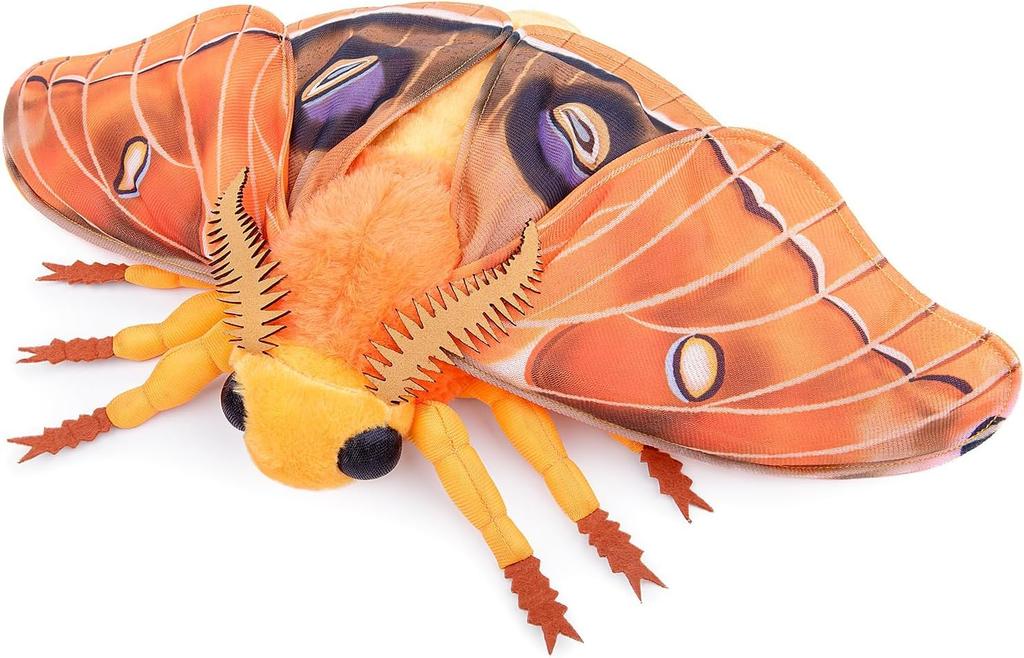 ZHONGXIN MADE Polyphemos Moth Polyphemos Moth Plush Toy Realistic Large Winged Moth Stuffed Animal Toy Soft Unique Present Collection for Kids Adults