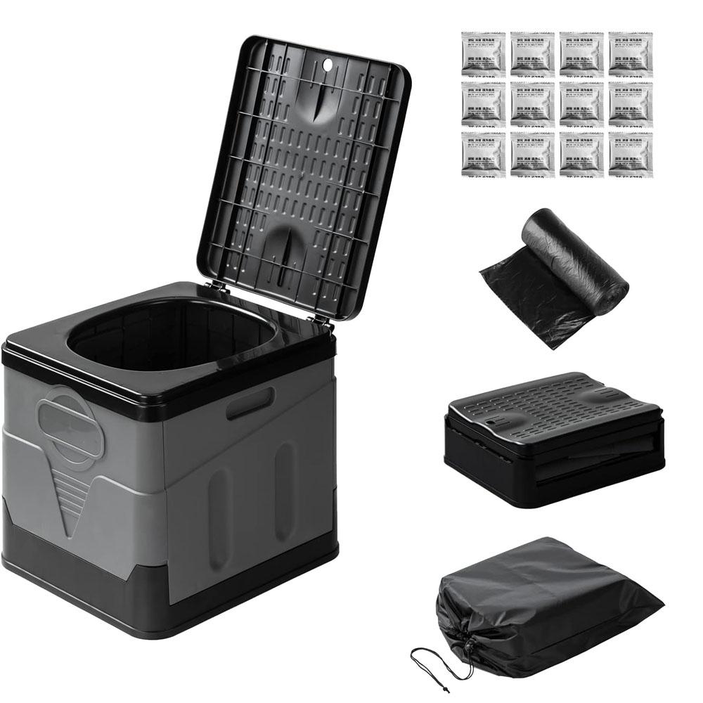 Toilettes Portables, Toilettes Portables Améliorées pour Adultes Camping, Toilettes de Camping Hautes Portables pour la Maison/Camping/Bateau/Randonnée/Longs Voyages