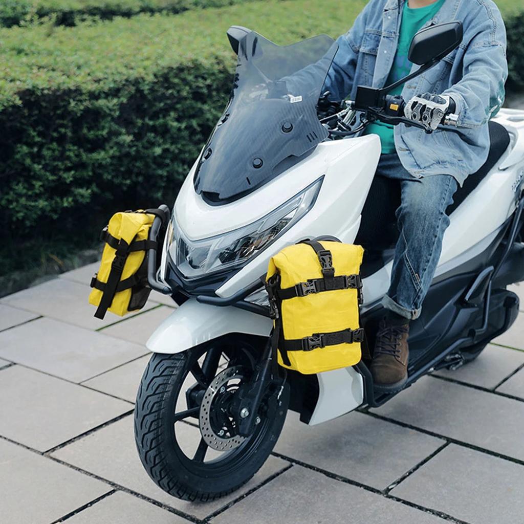Motorcycle Bumper Bag PVC 5 To 8L Water Proof Quick Release Motorcycle Side Bag Motorbike Storage Carry Bag with Straps for Outdoor