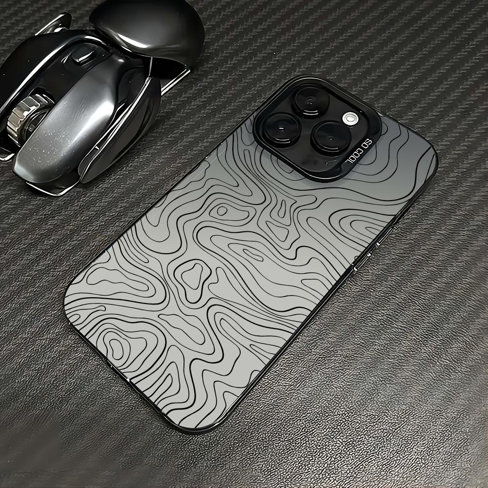 Lines Texture Design Mobile Phone Case anti-fingerprint Phonecase for iPhone 16 15 14 13 12 11 Pro/Max/Plus shockproof rearcover