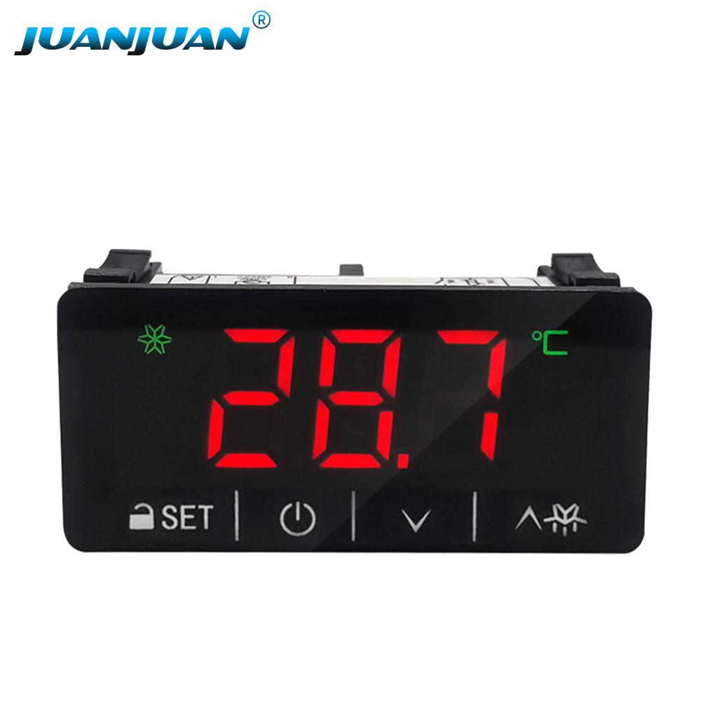 LCD Touch Screen Temperature Controller Microcomputer Thermostat Switch with NTC Sensor for Heating Cooling Defrosting 220V