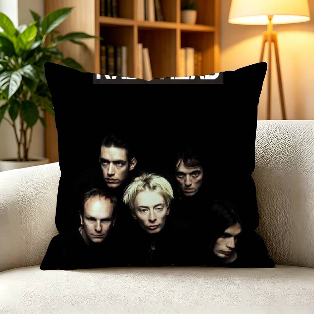 RRadiohead Alternative Rock Band Pillow Case Square DoubleSided Sofa Cushion Cover Bedroom Bedside Pillow