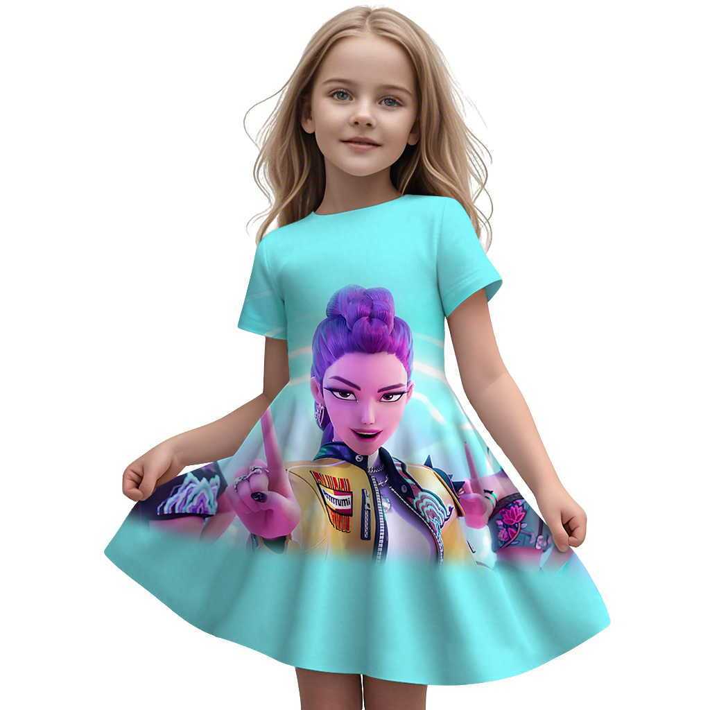 Kinder Mode K-Pop Hexenjagd Gruppe Kleid, Mädchen Prinzessinnenkleid