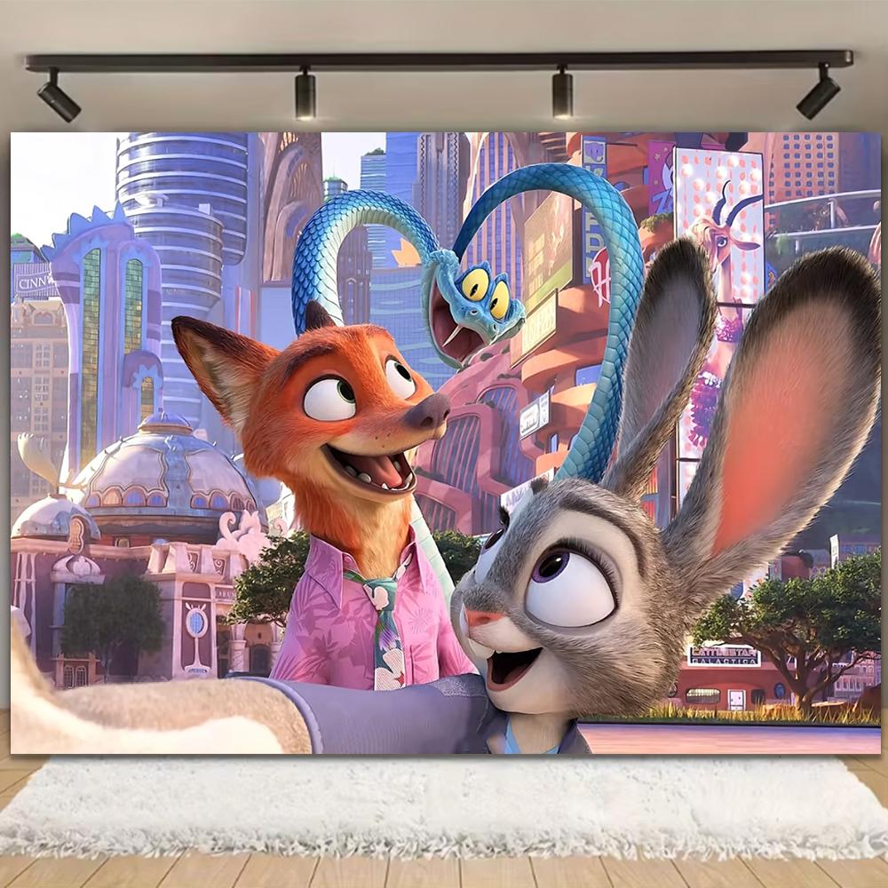 

Zootopia 2 Tapestry Home Decor Wall Hanging for Bedroom Living Room Multi Scene Decor Multi Size Personalized Room Decor 74x94cm(29x37in)