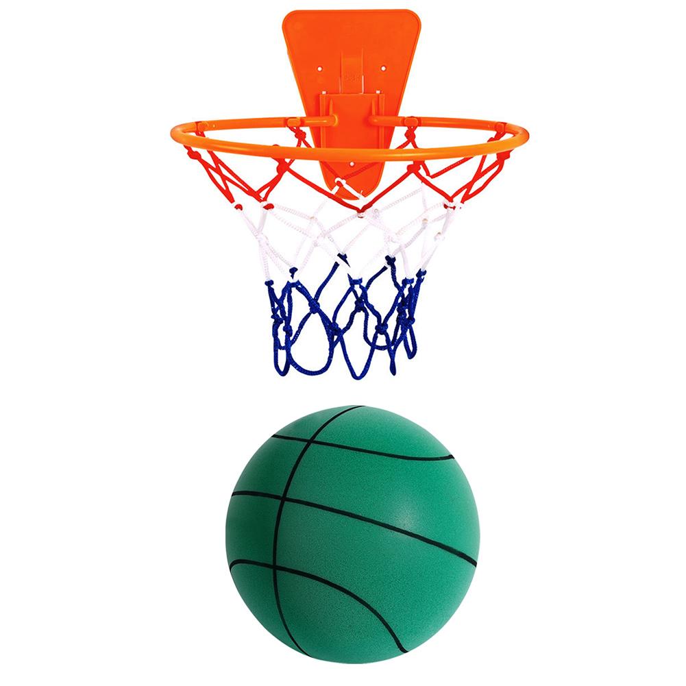 Indoor Silent Basketball Sport Hüpfbälle 18/21/24cm Hochdichtes Schaummaterial Kinder Erwachsene Balltraining Mit Tragbarem Netz