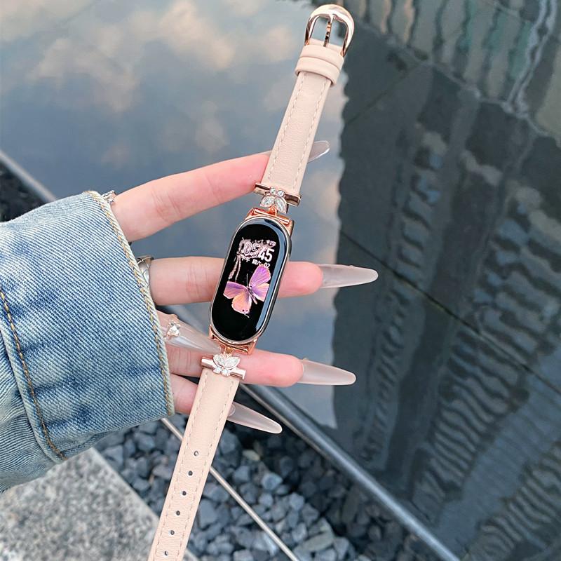 Luksusowy skórzany pasek do paska Xiaomi Mi Band 9 Wymiana paska wielokolorowego do paska Xiaomi Mi Band 8 Bransoleta Correa