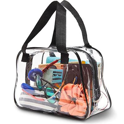 PVC für Reisen & Konzerte Transparente Kosmetiktasche Klare Stadionzugelassene Tragetasche Reise-Kulturbeutel Kleine Handtasche