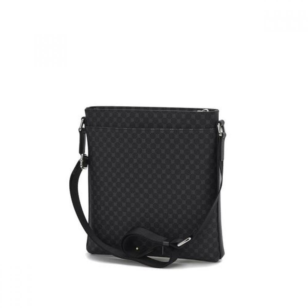 Louis Bridge Black Logo Pattern Leather Crossbody Bag Dbba2e470bk