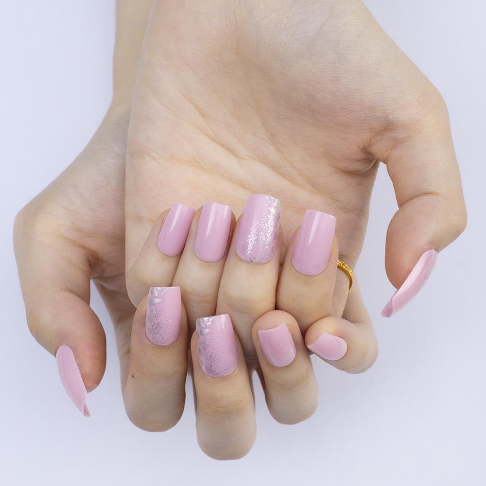 Elegant Heart Light Pink Nail Art Tips - Sweet, Wearable, Natural Fit for a Girly Style