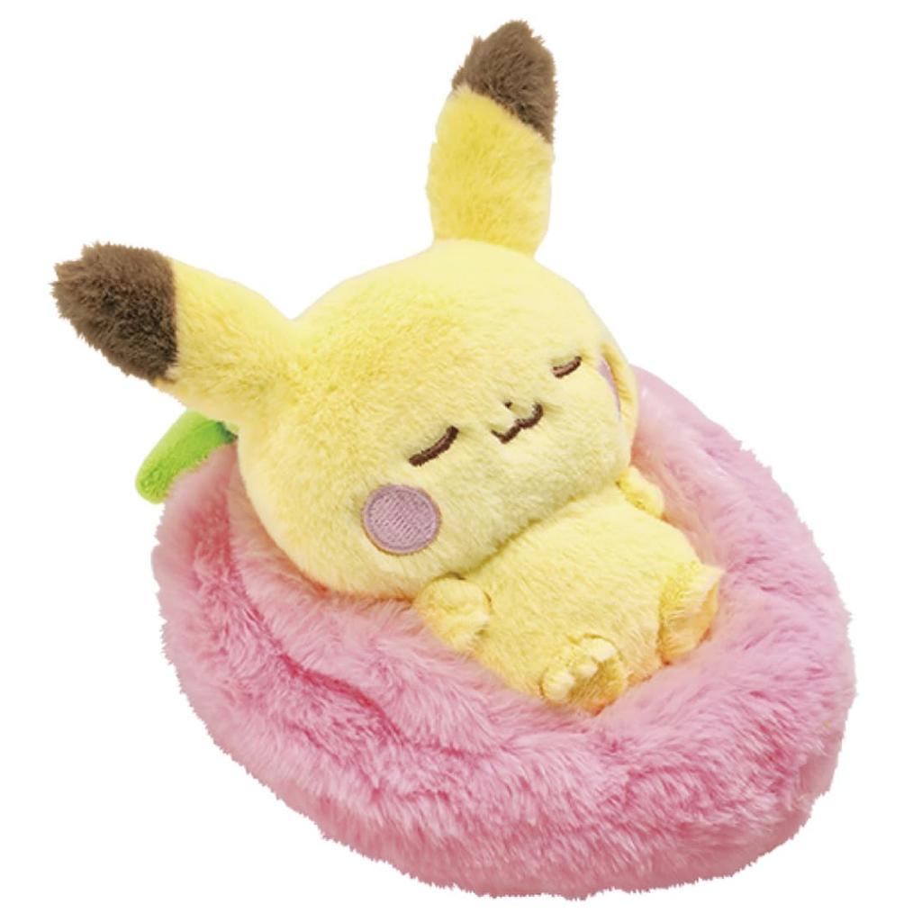 TAKARA TOMY Pokemon PokePeace Sleeping Fruit Plush Toy Pikachu