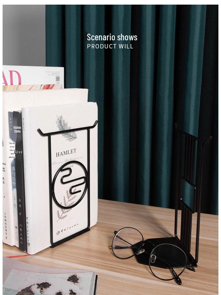 Chinese Style Creative Metal Bookends - Desktop Storage & Book Support Ornament