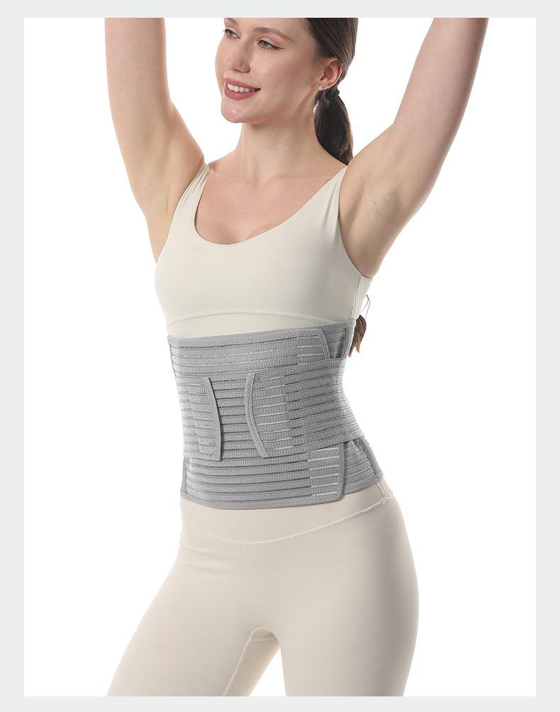 Abdominal Belt Thin Polyester Fiber Waist Support Belt Adjustable Elastic Postpartum Slimming Lightweight Breathable Exercise Gray-23cm high