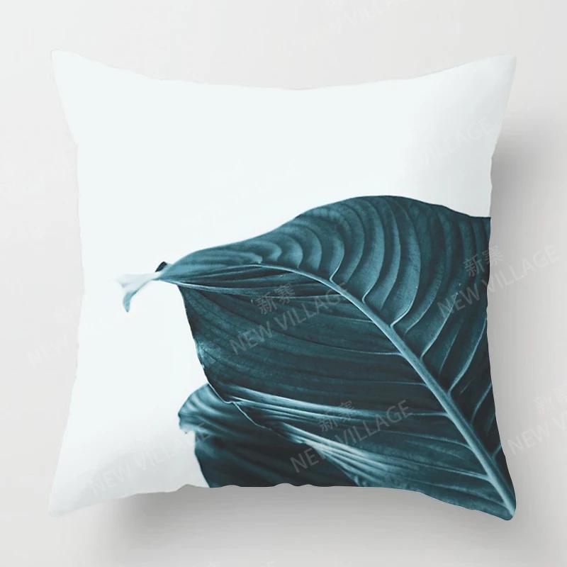Nordic Fall Home Decor Autumn Throw Pillow Case Sofa Cushion Cover Modern 45X45Cm 45*45 50X50 60X60Cm 40*40Cm Leaf Plant Green