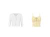 Elegant Yellow Strappy Dress & Cardigan Set - Women’s Slimming, Padded Waist-Cinched French Style