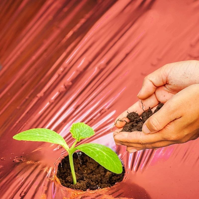 7.5x1.2m Red Mulch Garden Plastic Film Red Plastic Mulch Film Red Grow Film for Strawberries Tomatoes Peppers