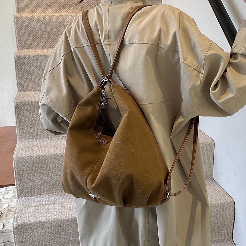 Large capacity backpack New multi-functional shoulder bag Casual tote bag Minimalist style texture backpack