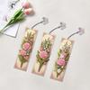 3Pcs Special Shape Rose Bouquet Diamond Painting Bookmark Making Kit Diamond Art Bookmark with Pendant for Kids Adults Beginners