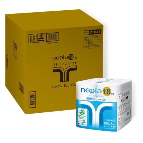 

Туалетная бумага Nepia Premium Soft, 1,8 рулона, 100 м (Один), Без запаха, 64 рулона (8 рулонов x 8 упаковок) [Кейс]