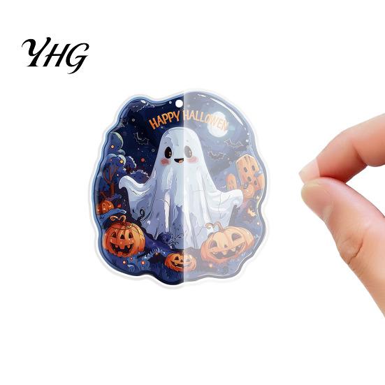 Dekorative Auto-Rückspiegel-Anhänger Halloween-Geist Schlüsselanhänger, Gruseliger Kürbis Schlüsselanhänger-Anhänger, Leichte Acryl-Schlüsselanhänger Niedlicher Herz-Taschenanhänger