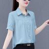 Stylish Women's Short-Sleeve Tummy-Concealing Summer Shirt - Casual Loose Fit