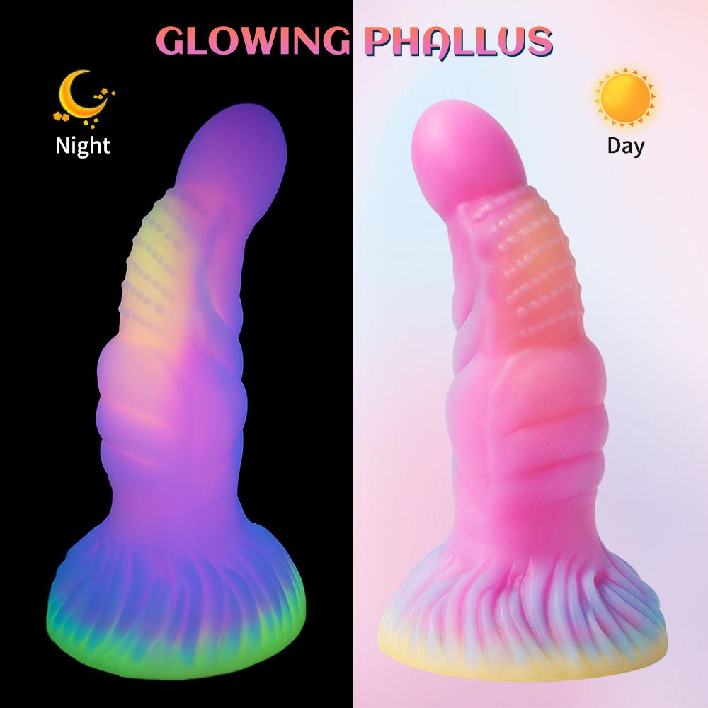 Luminous Silicone Anal Dildo Butt Plug Beads with Suction Cup Prostate Massager G Spot Stimulation Adult Sex Toys for Women Men