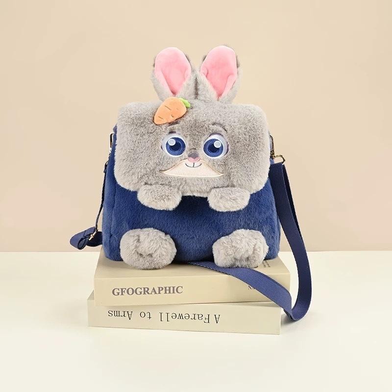 Disney Zootopija Mielas Animacinis Personažas Judy Hopps Nick Wilde Pliušinis Kuprinė Per Petį Vienos Peties Krepšys Atverčiamas Viršus Kawai Festivalio Dovana