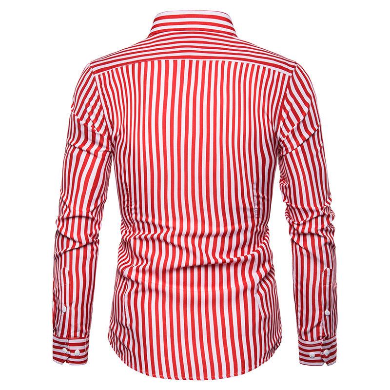 2024 Men's Slim Fit Striped Long Sleeve Shirt - Youth Fashion Business Casual