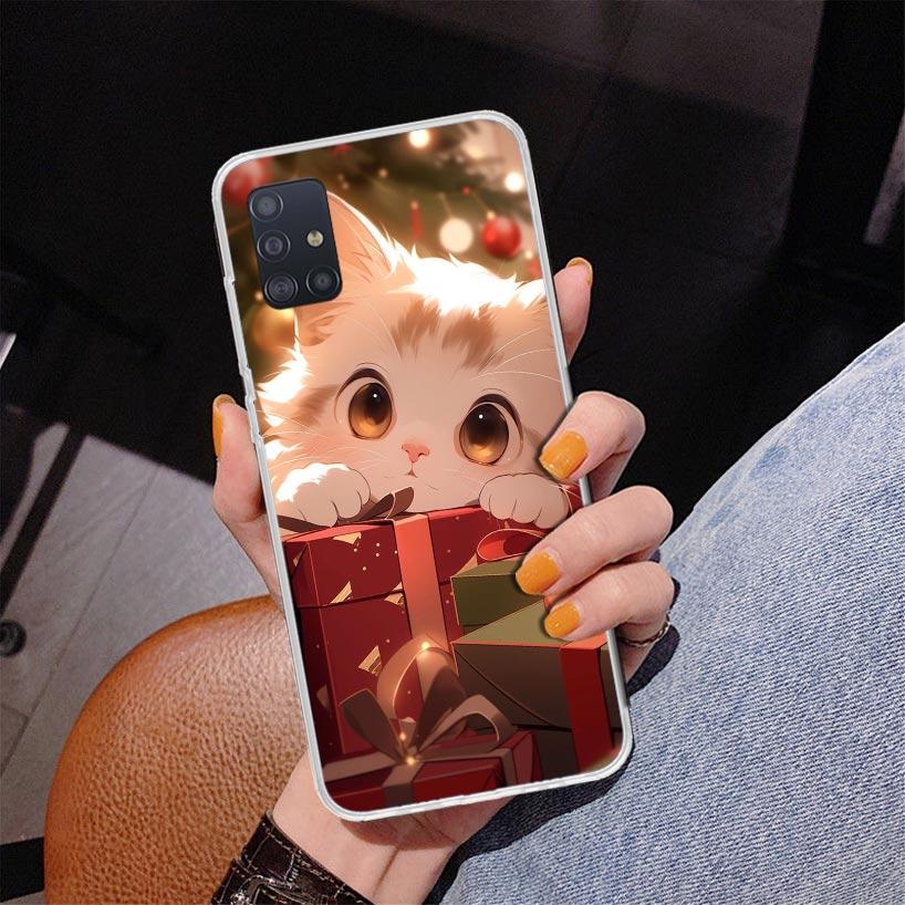 Cat Cute Kitten Cartoon Phone Case For Samsung Galaxy A52 A32 A22 A12 A51 A31 A50S A30S A20S A10S Note 20 Ultra 10 Plus S10 A72