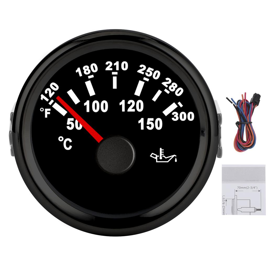 50‑150 Celsius  Oil Temperature Gauge LCD Display Backlight Meter for Car Boat Yacht RVs