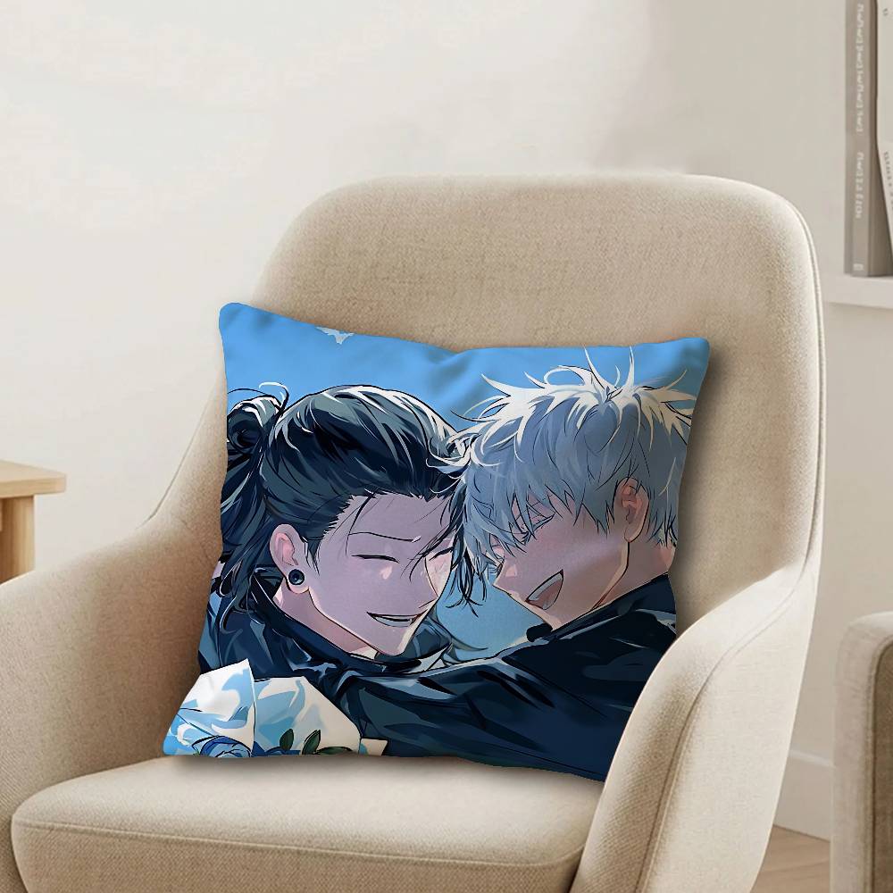 JJujutsuS Kaisen Cushion Cover Car Throw Pillow Case For Sofa Car Christmas Gift xcm xcm