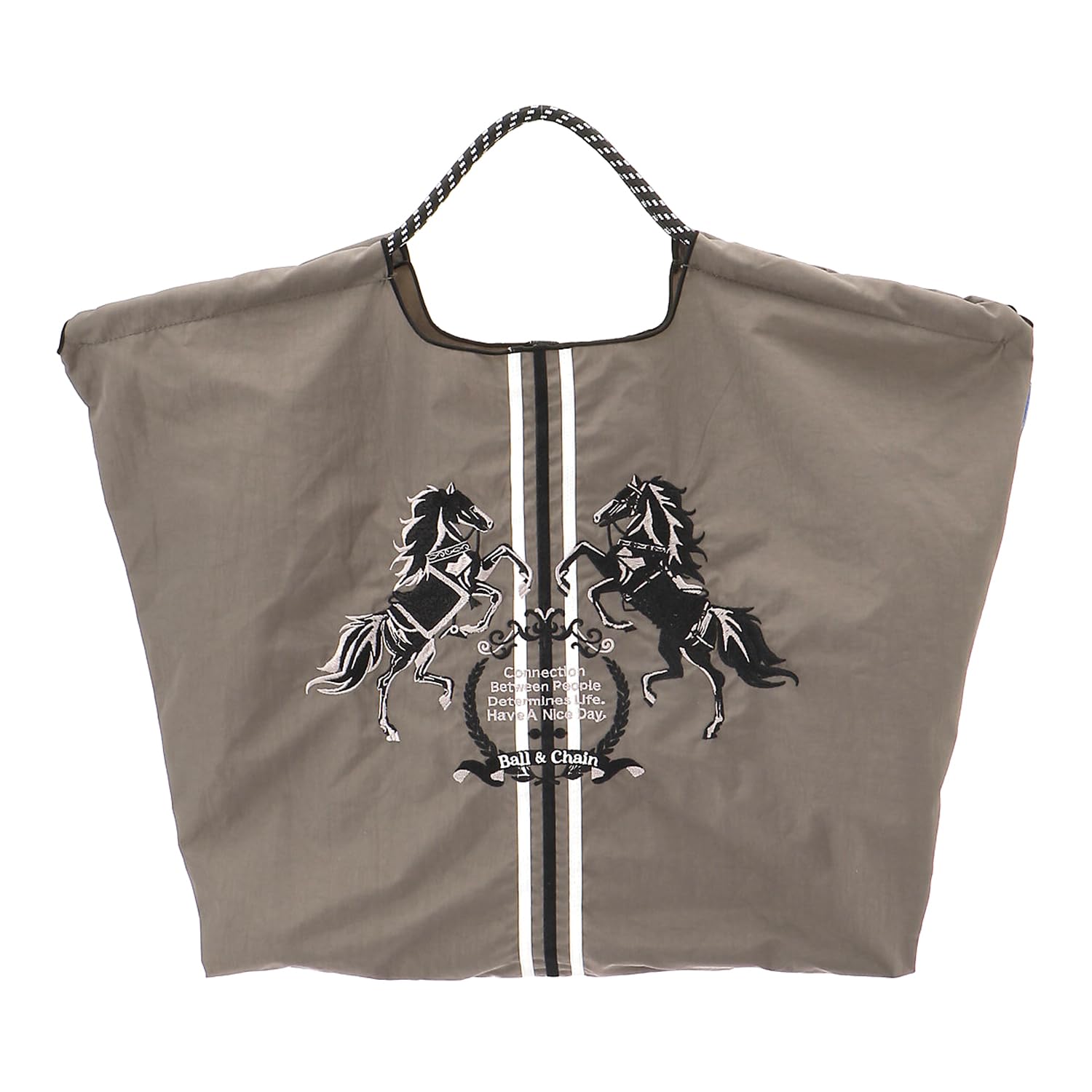 

Ball Chain TWO HORSE Medium Eco Tote Shopping Bag 301024 & (M, C.GRAY)