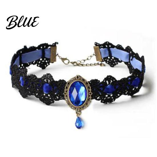 Romantischer Spitzenhalsband-Accessoire Vintage-Halskette Gotischer Choker mit Oval