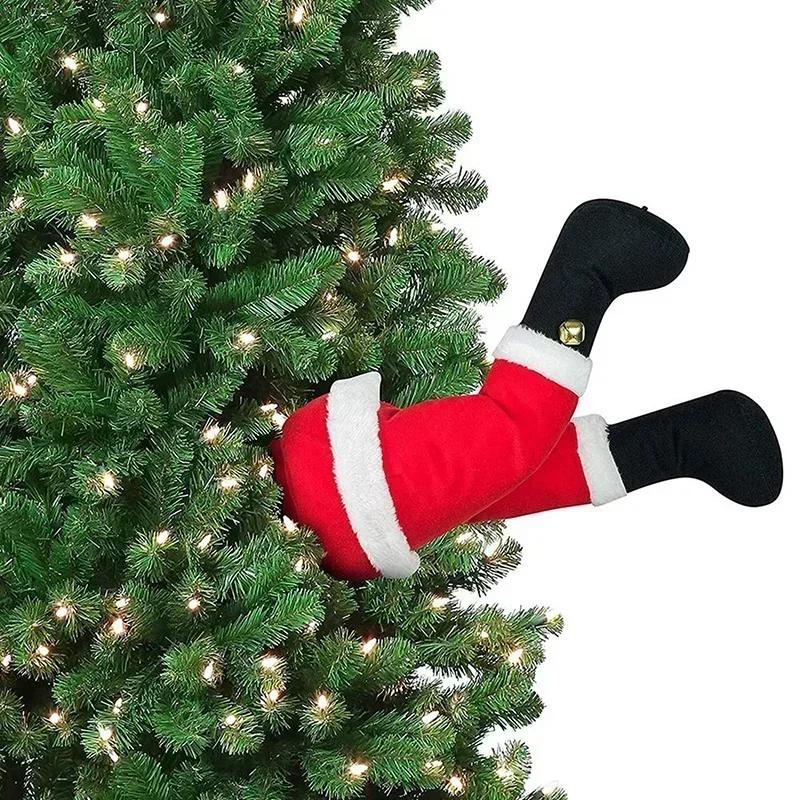 2024 Santa Claus Elf Plush Stuffed Leg Decoration Christmas Tree Ornaments Elf Long Legs Pendants New Year Christmas Party Decor