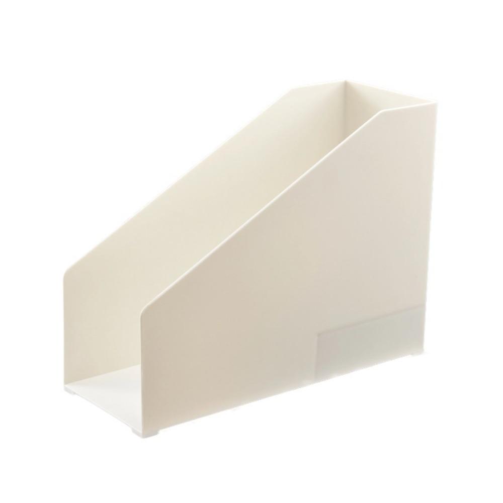 

Simple Plastic Bookends Double Layer Solid Color Book Stand Large Capacity File Storage Shelf Student Supplies білий