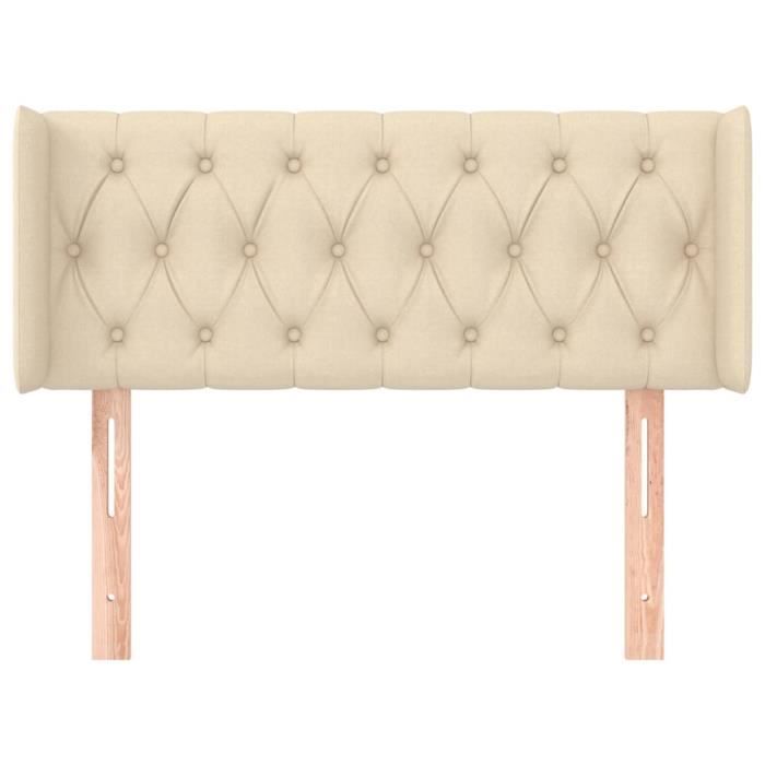 VidaXL Tête de lit avec oreilles Crème 93x16x78-88 cm Tissu3119091